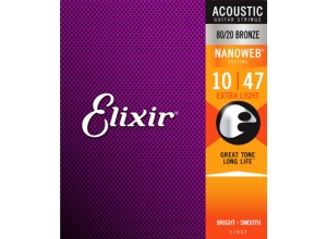 Elixir 11002 Nanoweb 80/20 Bronze Akustik Gitar Teli (10-47)